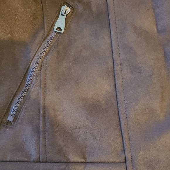 NWT Women's Brown Faux Suede Jacket - Large - Picture 6 of 6